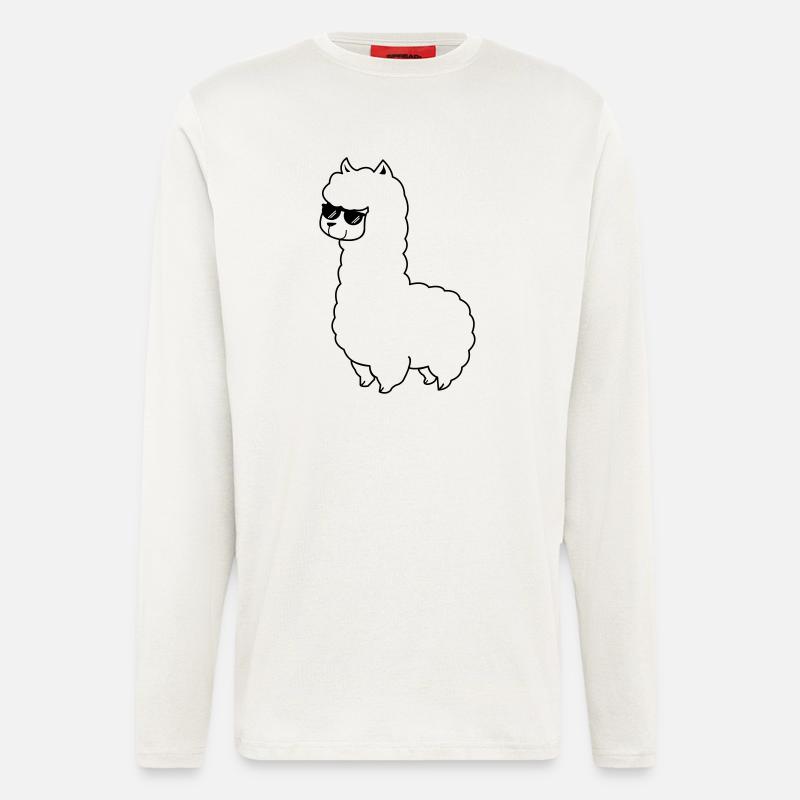 cool_lama_01 - Langarmshirt - made by SPREAD  - OFF WHITE