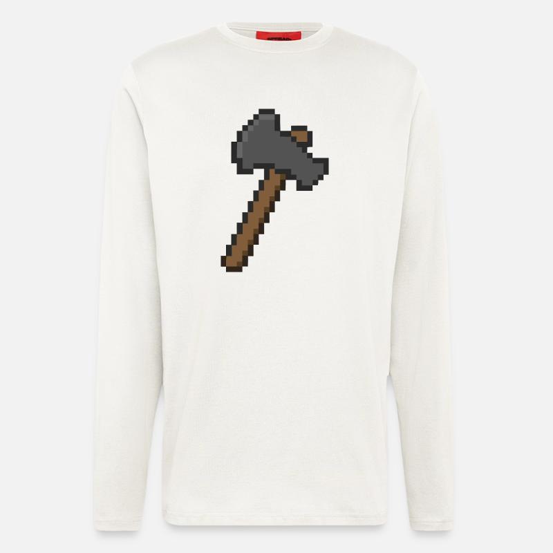 axt pixel - Langarmshirt - made by SPREAD  - OFF WHITE