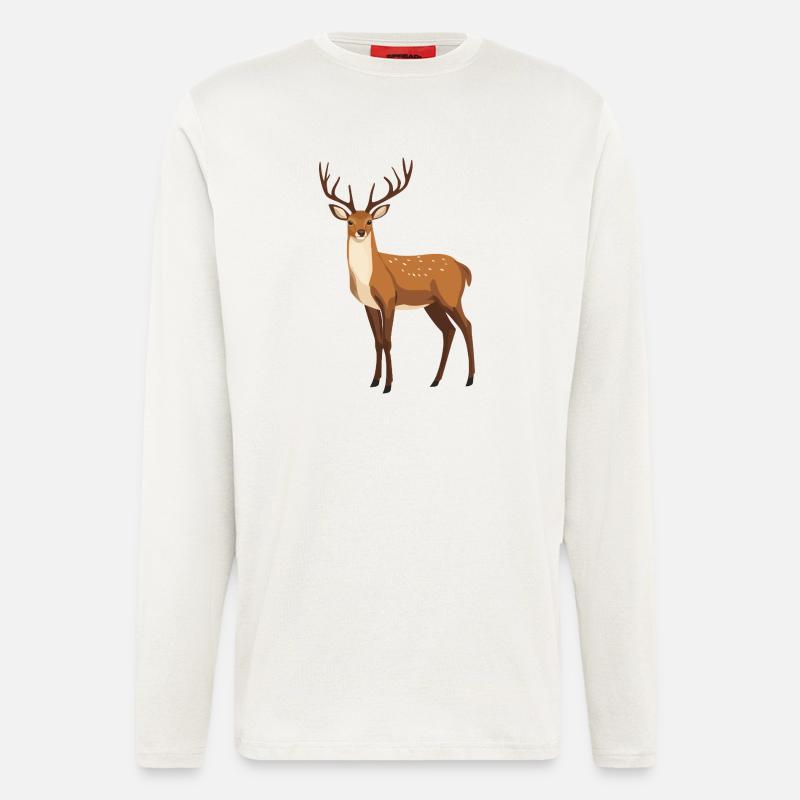 Hirsch - Langarmshirt - made by SPREAD - OFF WHITE