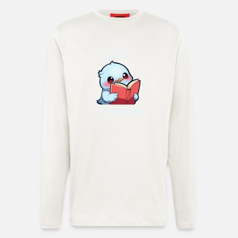 Vogel mit Buch - Langarmshirt - made by SPREAD  - OFF WHITE