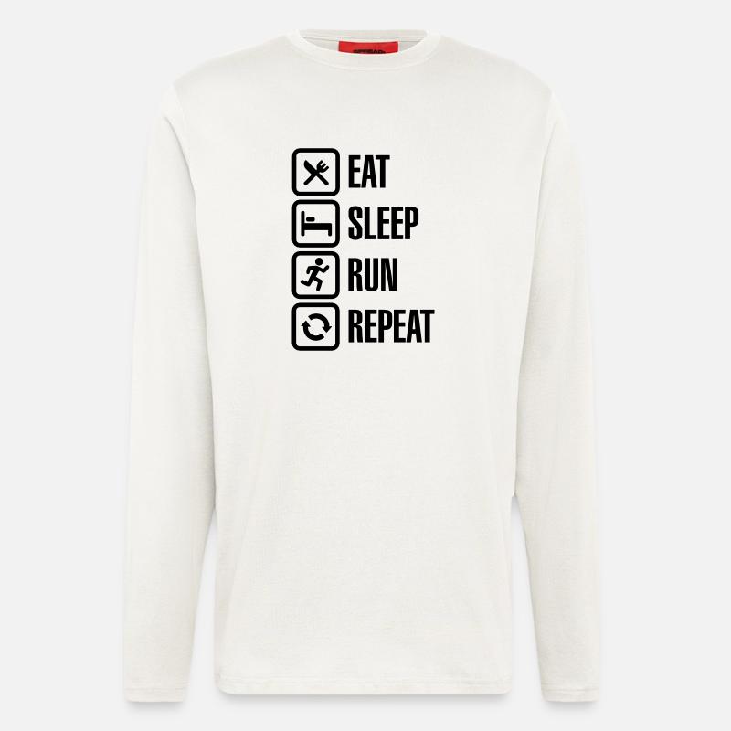 Eat sleep run repeat - Langarmshirt - made by SPREAD  - OFF WHITE