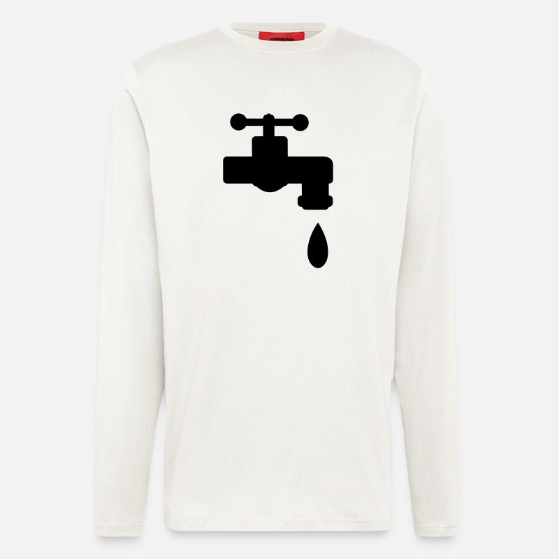 Wasserhahn Wasser Geschenk - Langarmshirt - made by SPREAD  - OFF WHITE