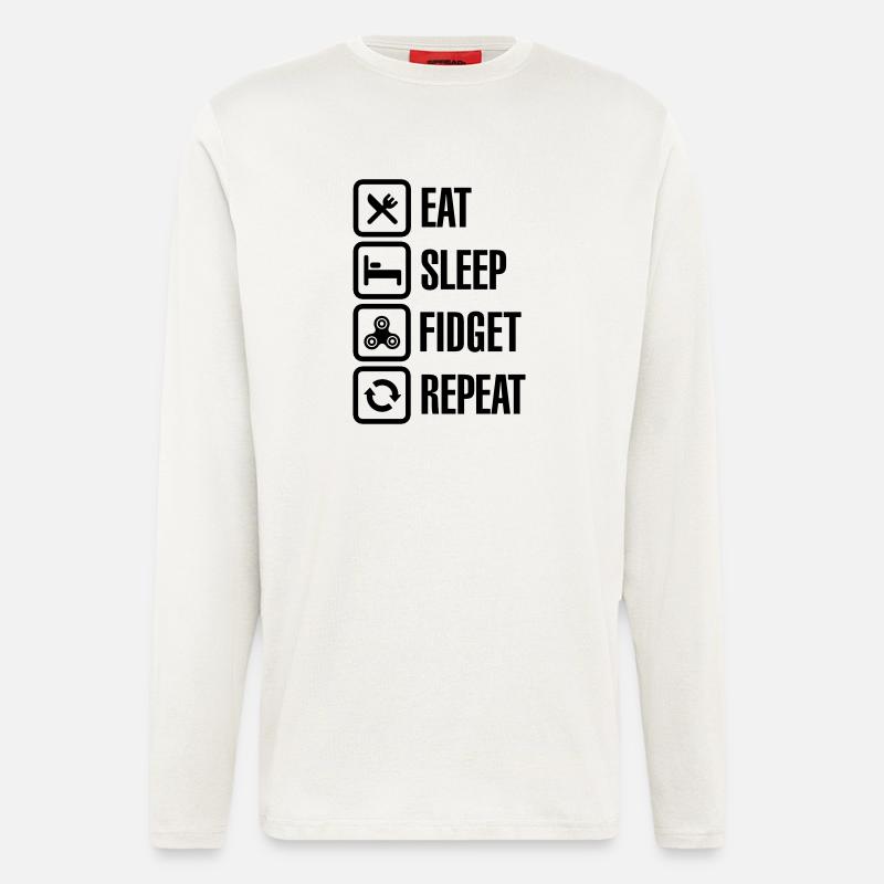 Eat Sleep Fidget Repeat - Fidget Spinner - Langarmshirt - made by SPREAD  - OFF WHITE
