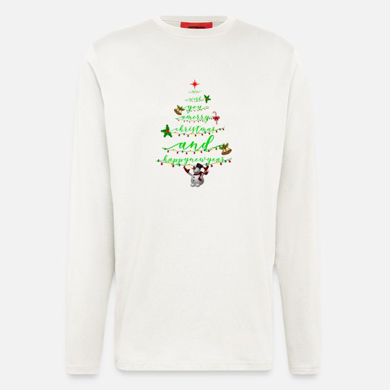 Script Christmas Tree with Snowman - Longsleeve - made by SPREAD  - OFF WHITE