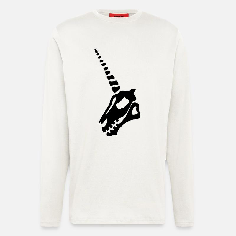 Schwarzes Einhorn Schädel - Langarmshirt - made by SPREAD  - OFF WHITE