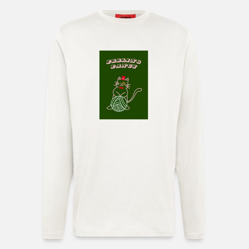 Katze fühlt sich schick an - Langarmshirt - made by SPREAD  - OFF WHITE