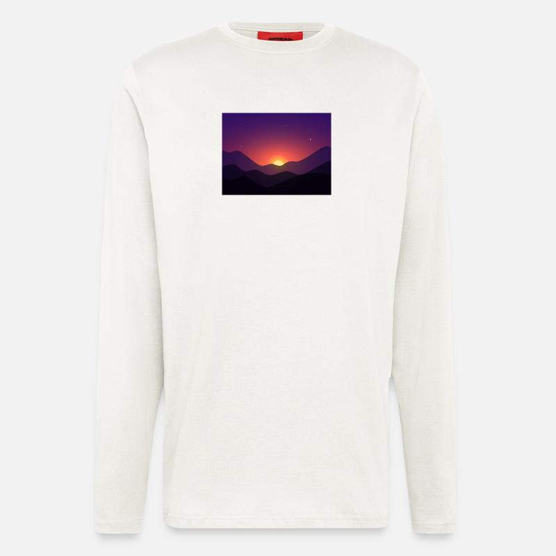 Sunset Mountain im Gefälle - Langarmshirt - made by SPREAD  - OFF WHITE