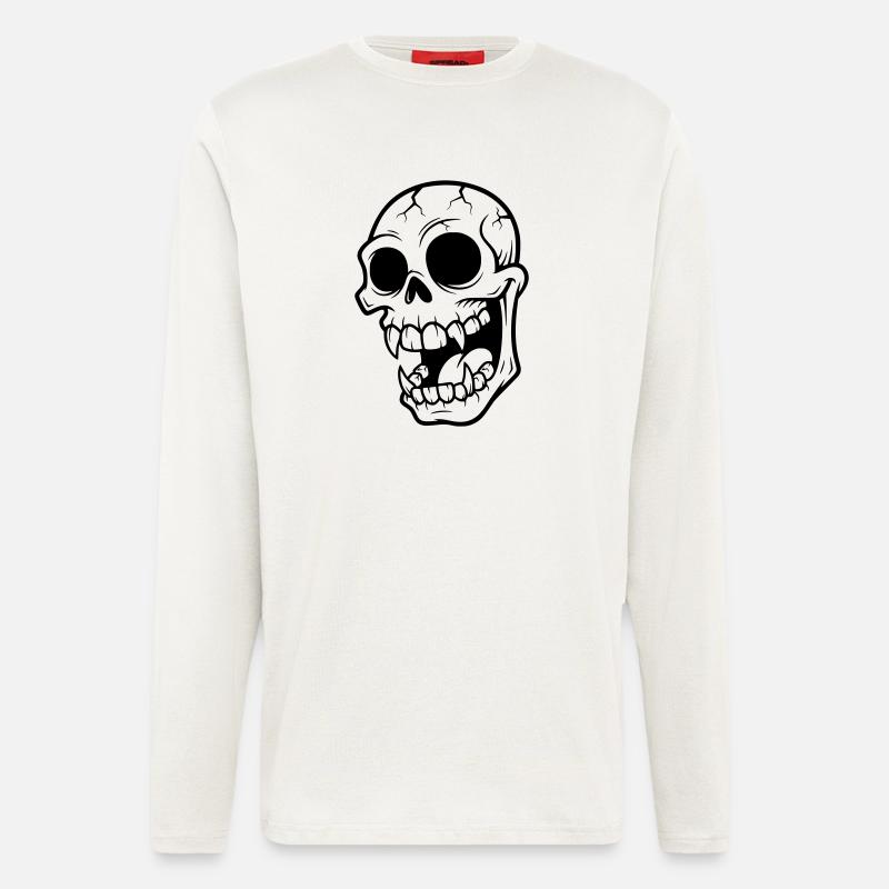 Verrückter Vampirschädel - Langarmshirt - made by SPREAD  - OFF WHITE