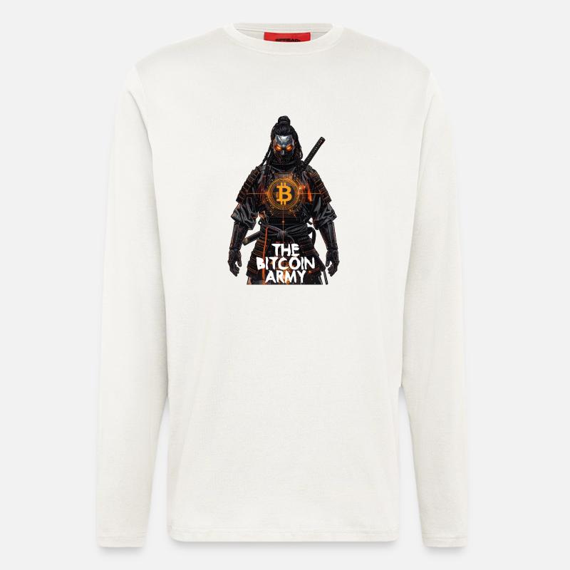 Bitcoin Bazooka – Die Bitcoin-Armee – Samurai 01 - Langarmshirt - made by SPREAD  - OFF WHITE