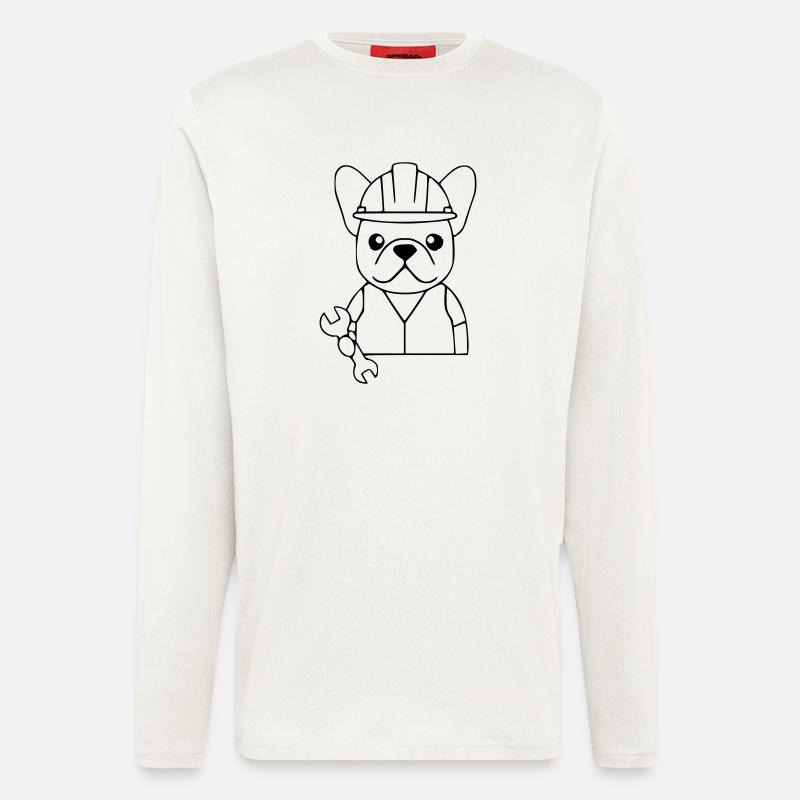 Frenchie Mechaniker Werkzeug - Langarmshirt - made by SPREAD  - OFF WHITE