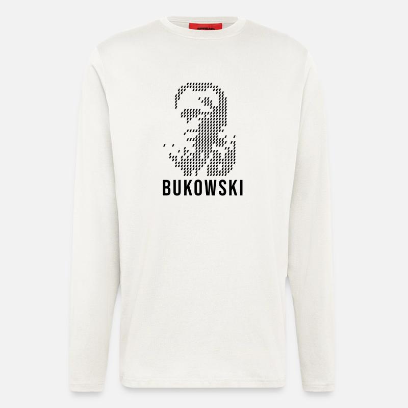 Charles Bukowskis geometrisches Designporträt - Langarmshirt - made by SPREAD - OFF WHITE