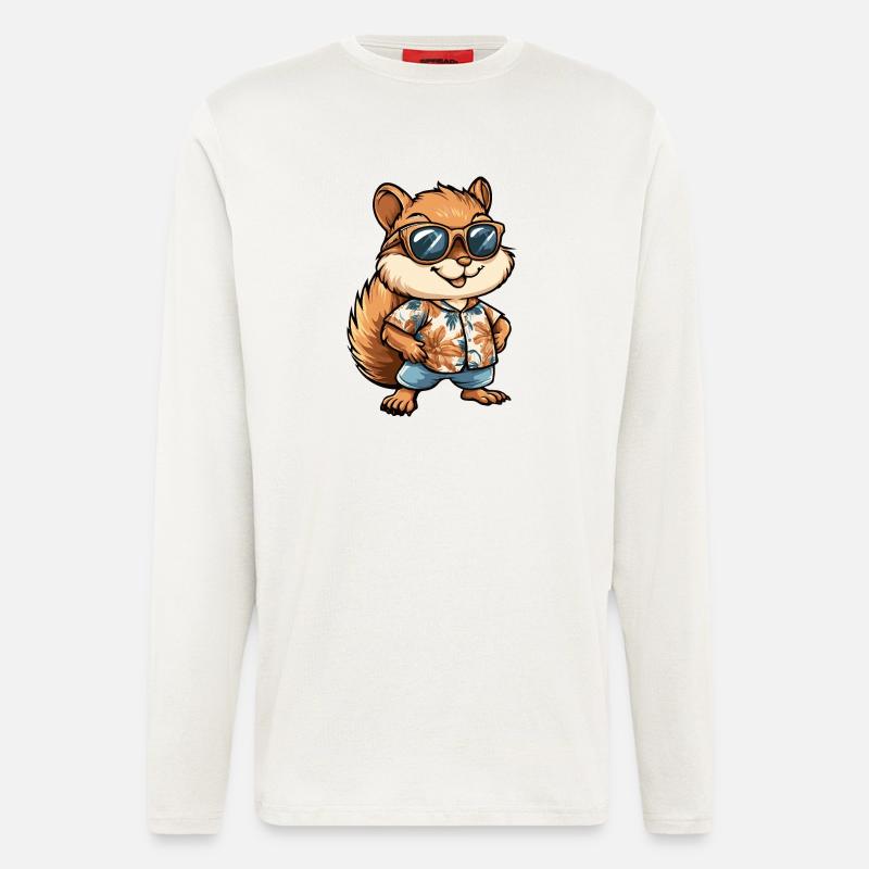 Squirrel Comic Holiday - Longsleeve - made by SPREAD  - OFF WHITE