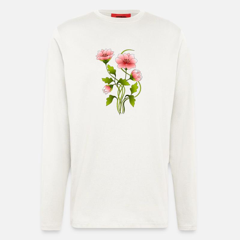 Blumen - Langarmshirt - made by SPREAD - OFF WHITE