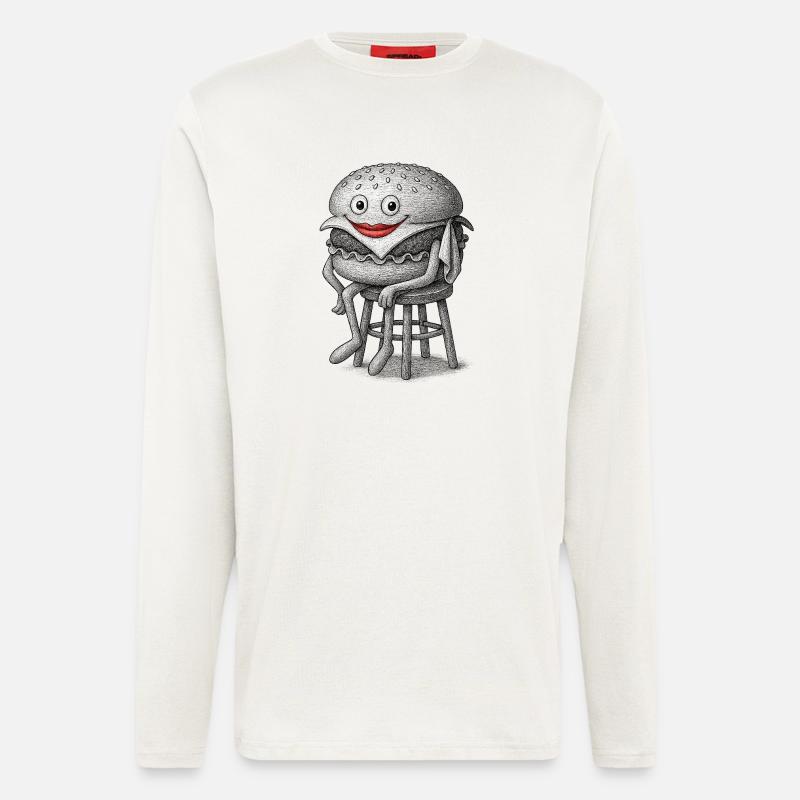Whimsical Hamburger  - Longsleeve - made by SPREAD  - OFF WHITE