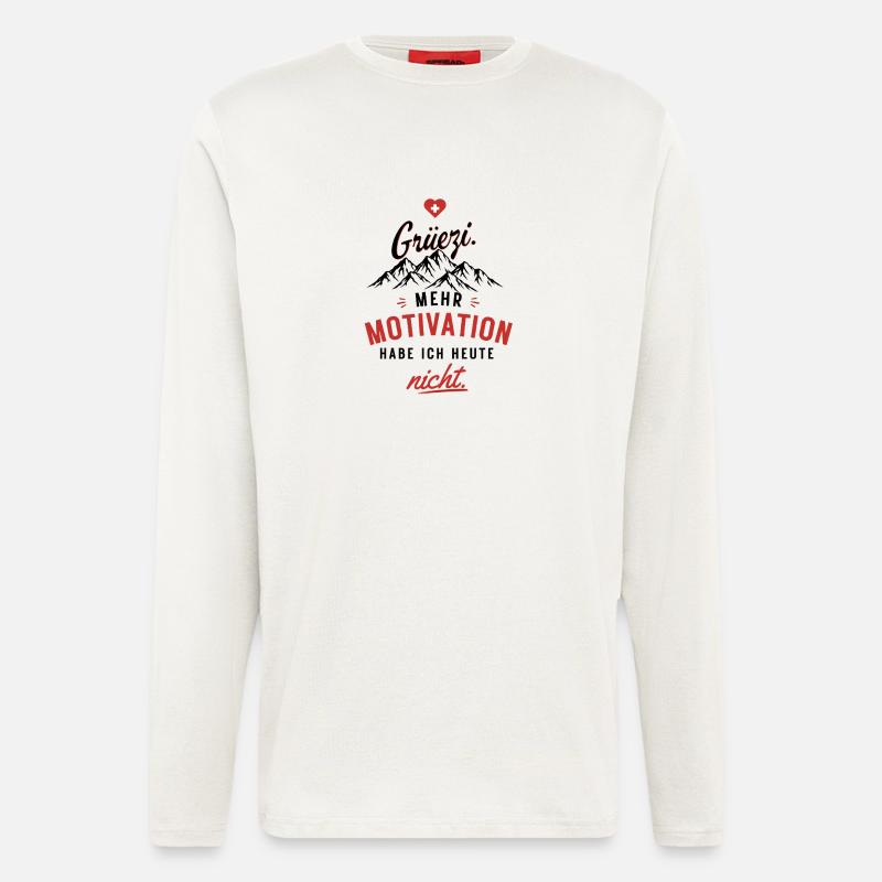 Motivation nicht – Herzrot Script - Langarmshirt - made by SPREAD  - OFF WHITE