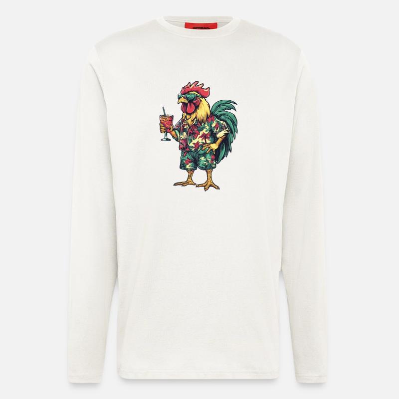 Hahn Comic Sommer - Langarmshirt - made by SPREAD  - OFF WHITE