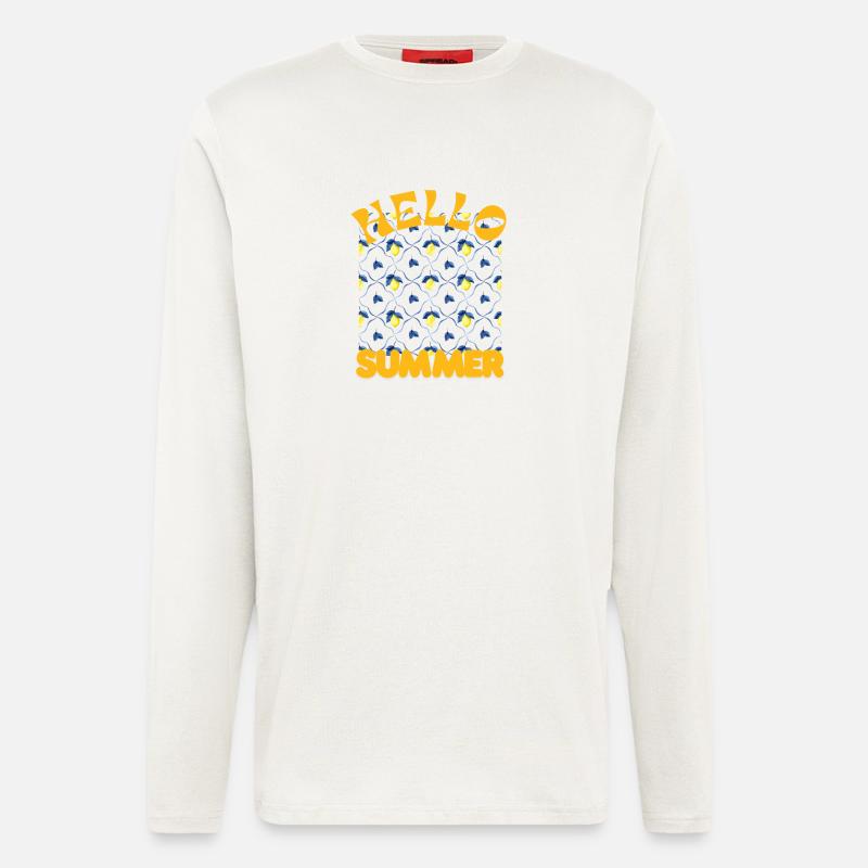 Hallo Sommer Zitronenmuster - Langarmshirt - made by SPREAD  - OFF WHITE