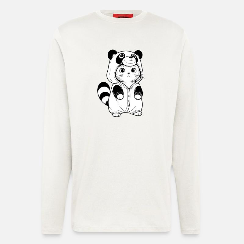 Sweat à capuche câlin Panda - Manches longues bio décontracté fabriqué en UE - OFF WHITE