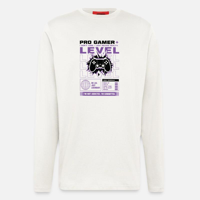 Pro Gamer Level Up Controller Design - Langarmshirt - made by SPREAD - OFF WHITE