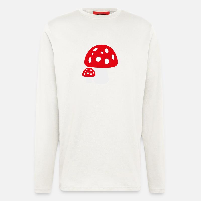 Champignon vénéneux - Manches longues bio décontracté fabriqué en UE - OFF WHITE