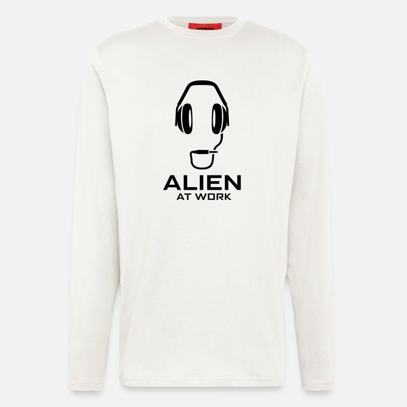 alien at work - Langarmshirt - made by SPREAD  - OFF WHITE