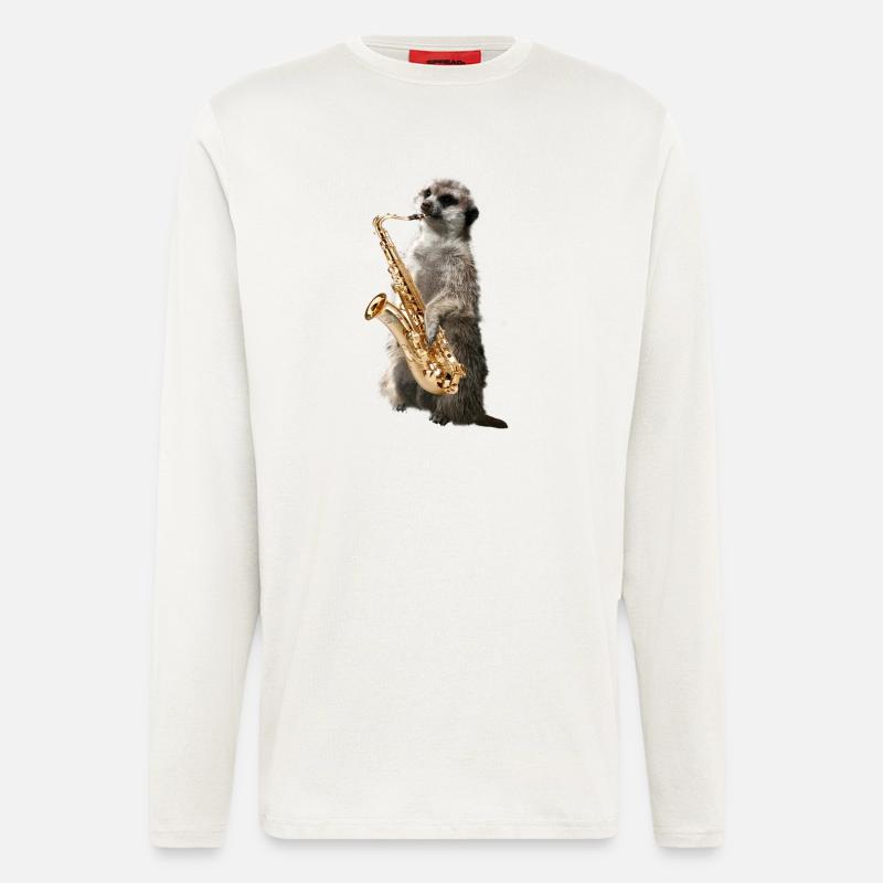 Erdmaennchensax - Langarmshirt - made by SPREAD  - OFF WHITE