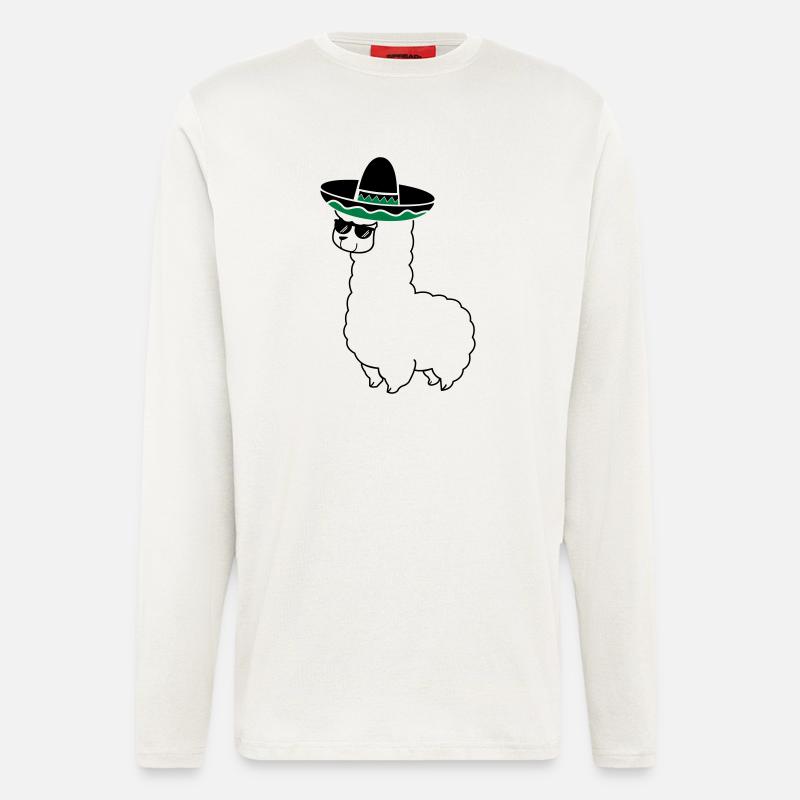 lama_mexico_2 - Langarmshirt - made by SPREAD  - OFF WHITE