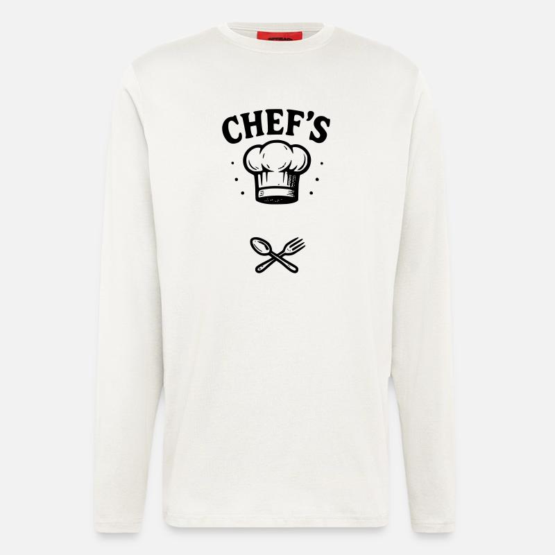 Chef et ton PRENOM - 2 - Manches longues bio décontracté fabriqué en UE - OFF WHITE