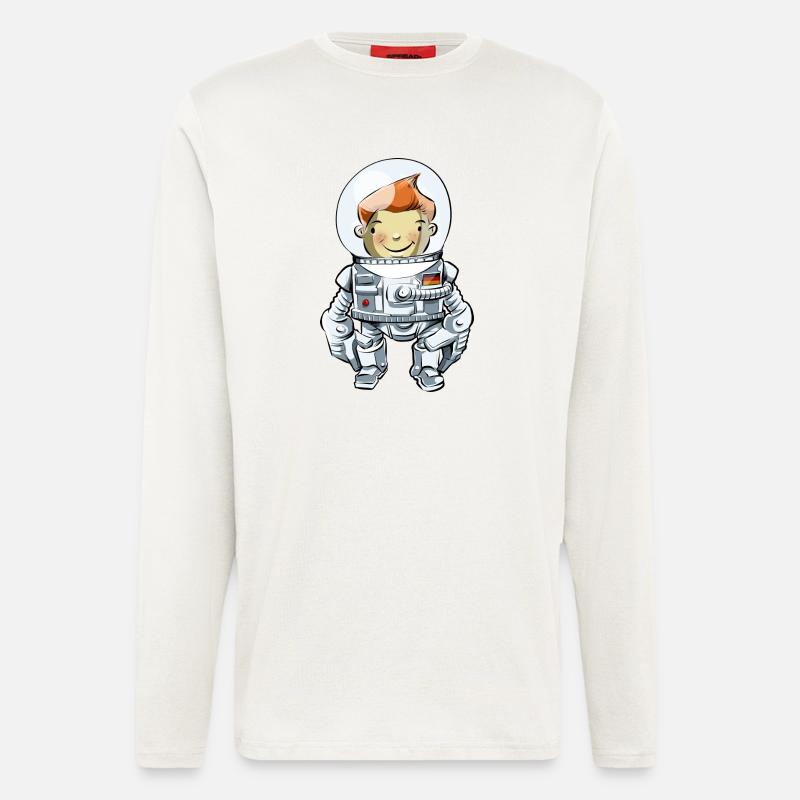Junger Astronaut - Langarmshirt - made by SPREAD  - OFF WHITE