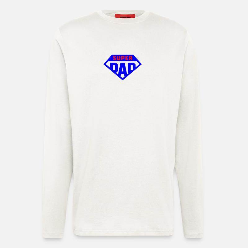 Super Papa Hellblaues Abzeichen - Langarmshirt - made by SPREAD  - OFF WHITE