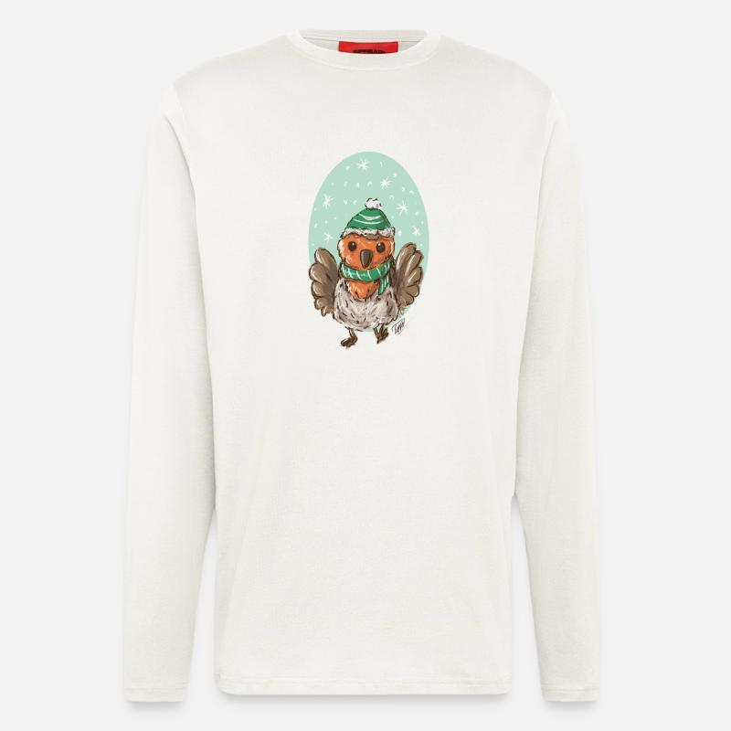Rotkelchen mit Mütze - Langarmshirt - made by SPREAD  - OFF WHITE