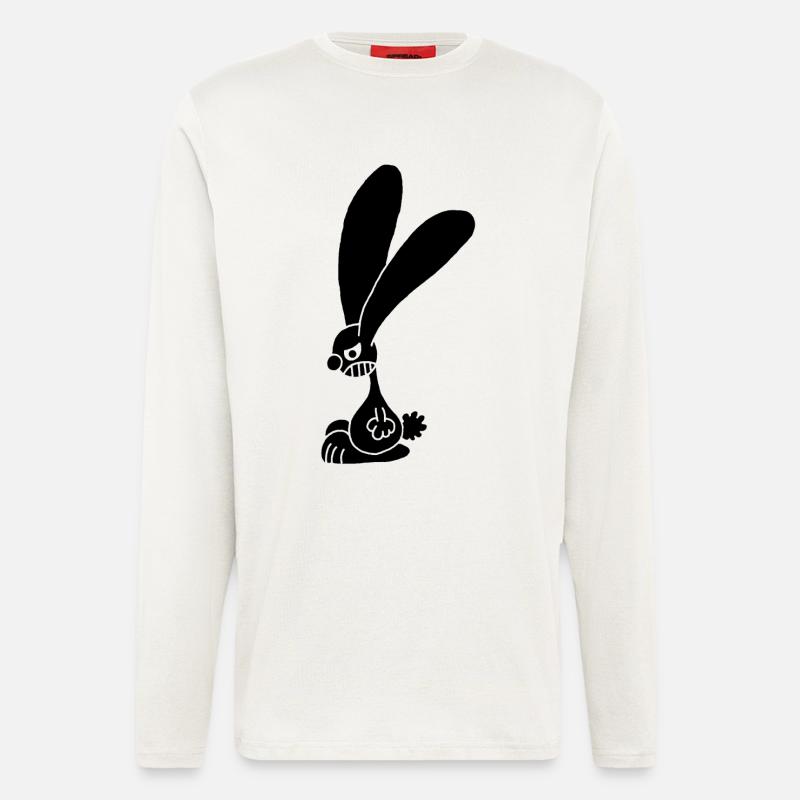 Grumpy black rabbit - Longsleeve - made by SPREAD  - OFF WHITE