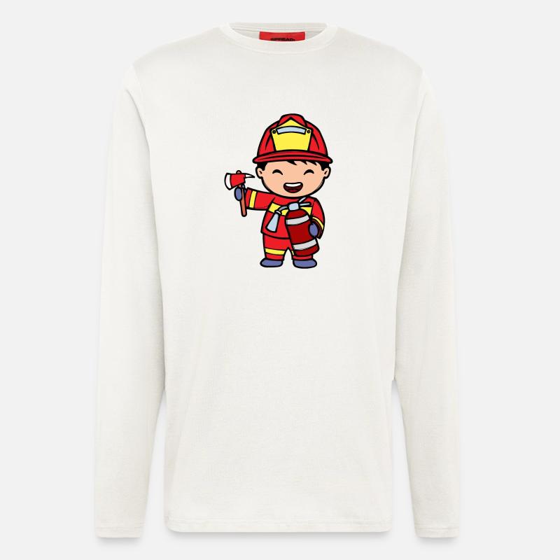 Fire extinguishers Firefighters Fire protection - Longsleeve - made by SPREAD  - OFF WHITE
