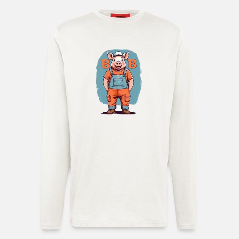 Bob das Bauschwein - Langarmshirt - made by SPREAD  - OFF WHITE