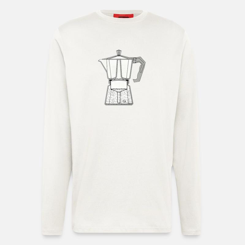 Mocca Espressokocher - Langarmshirt - made by SPREAD  - OFF WHITE