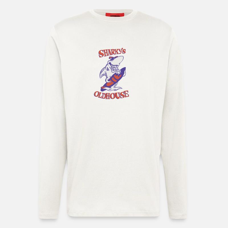 SHARKYS OLDHOUSE Logo Classic - Langarmshirt - made by SPREAD  - OFF WHITE