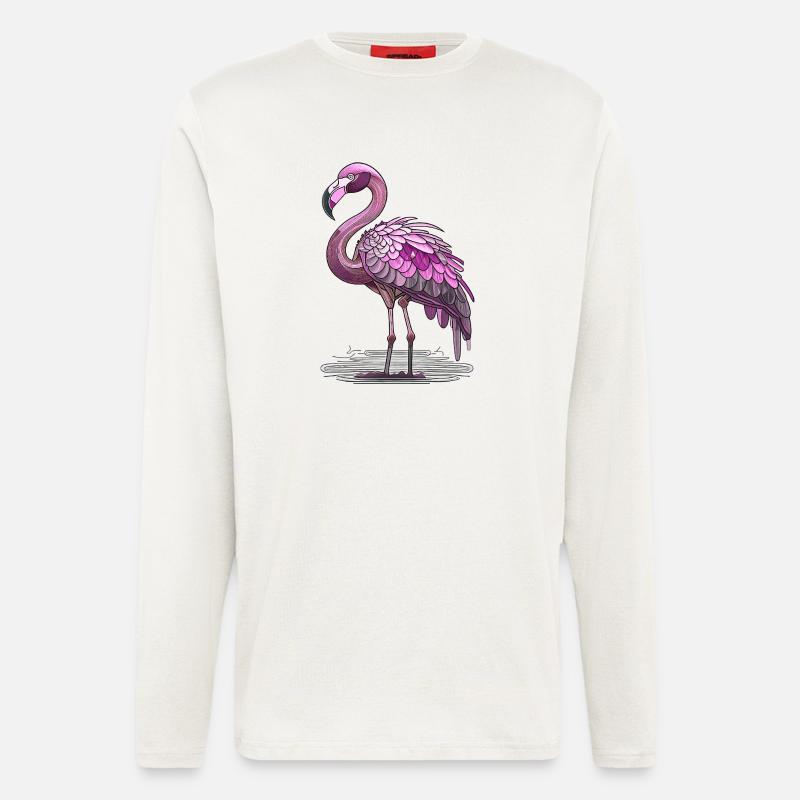 Flamingo - Langarmshirt - made by SPREAD  - OFF WHITE
