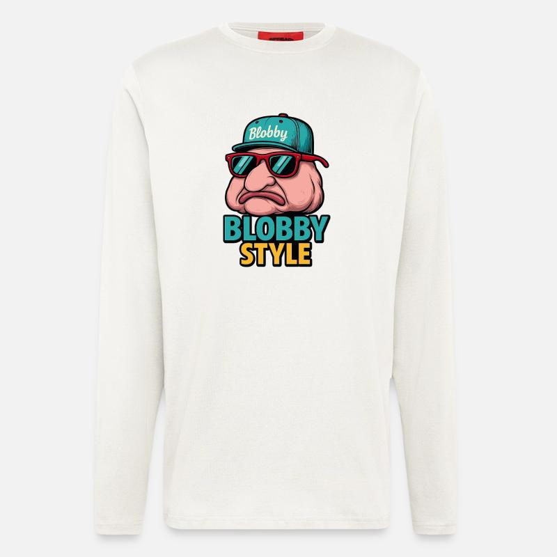 Blobby Style Cartoon Tee - Langarmshirt - made by SPREAD  - OFF WHITE