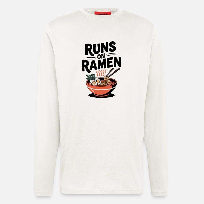Läuft mit Ramen - Langarmshirt - made by SPREAD  - OFF WHITE