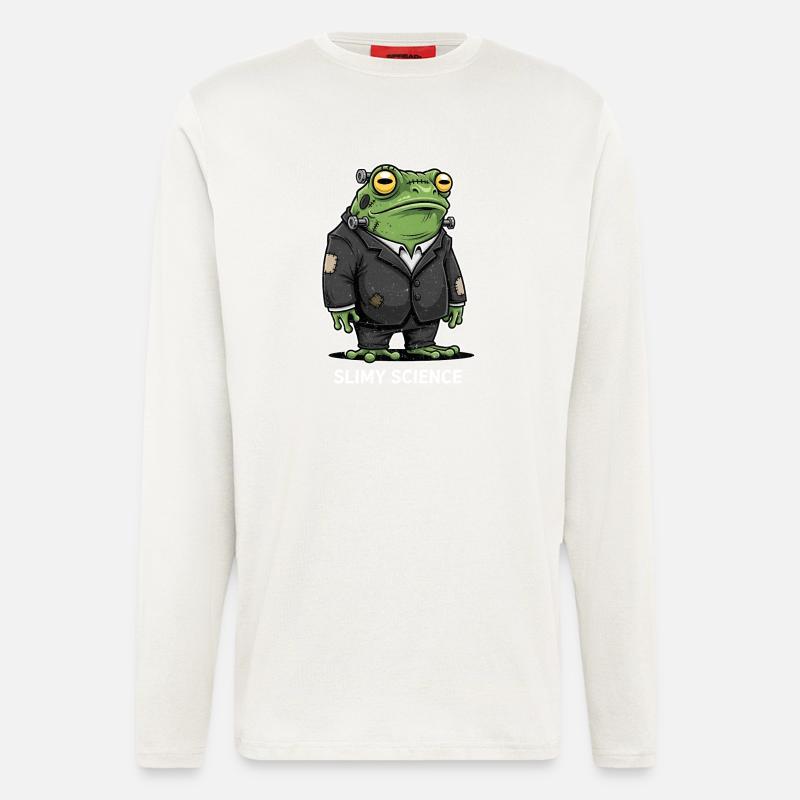 Frog scientist in suit Halloween - Longsleeve - made by SPREAD  - OFF WHITE