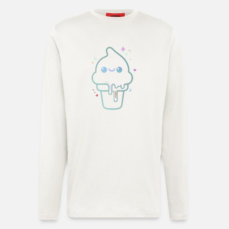 Kawaii-pastellfarbenes schimmerndes Eis - Langarmshirt - made by SPREAD - OFF WHITE