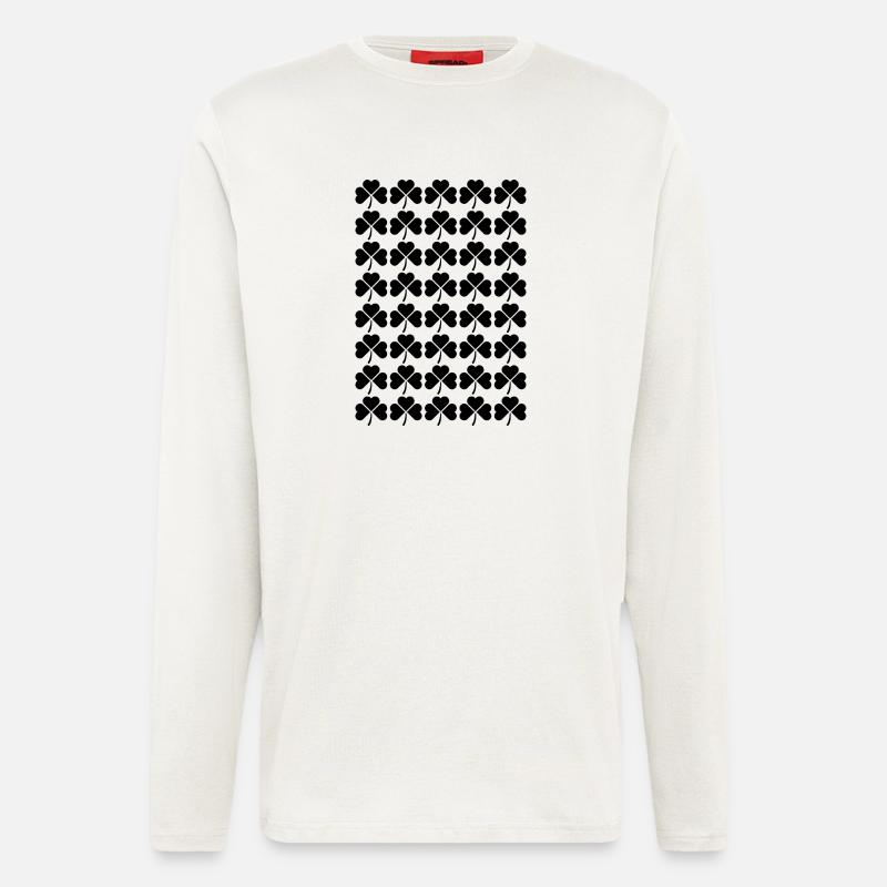 Irisches Kleeblattmuster - Langarmshirt - made by SPREAD  - OFF WHITE
