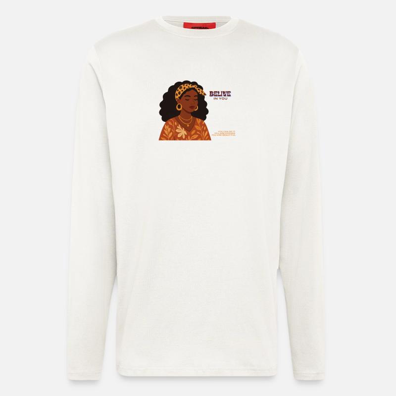Glaub an Dich: Empowerment Porträt - Langarmshirt - made by SPREAD  - OFF WHITE