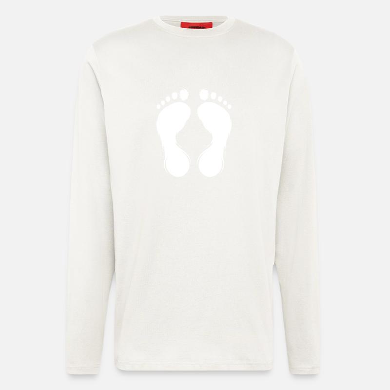 Empreinte empreinte conception blanc - Manches longues bio décontracté fabriqué en UE - OFF WHITE