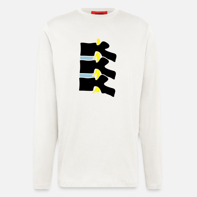 Wirbel Wirbelsäule Bandscheibe Zwischenwirbel - Langarmshirt - made by SPREAD - OFF WHITE