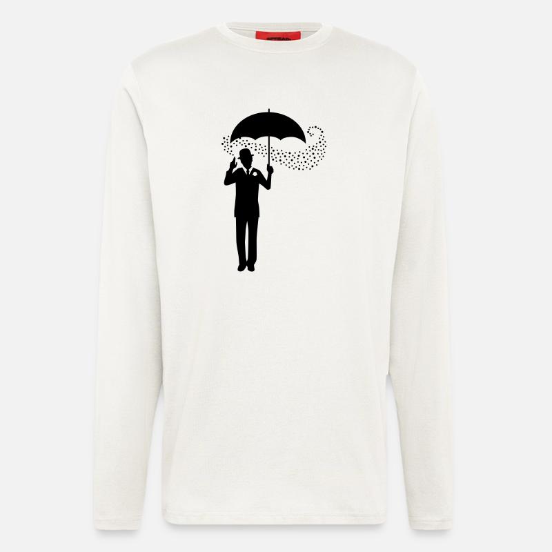 Magicien - Parapluie - Melon - Pantomime - 1C - Manches longues bio décontracté fabriqué en UE - OFF WHITE