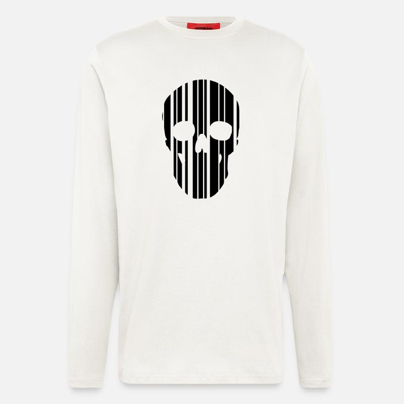 Barcode Schädel - Langarmshirt - made by SPREAD  - OFF WHITE