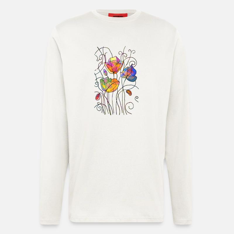 Blumen - Langarmshirt - made by SPREAD  - OFF WHITE