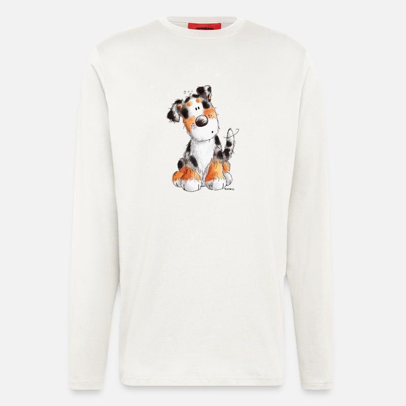 Süßer Australian Shepherd - Aussie - Geschenk - Langarmshirt - made by SPREAD  - OFF WHITE