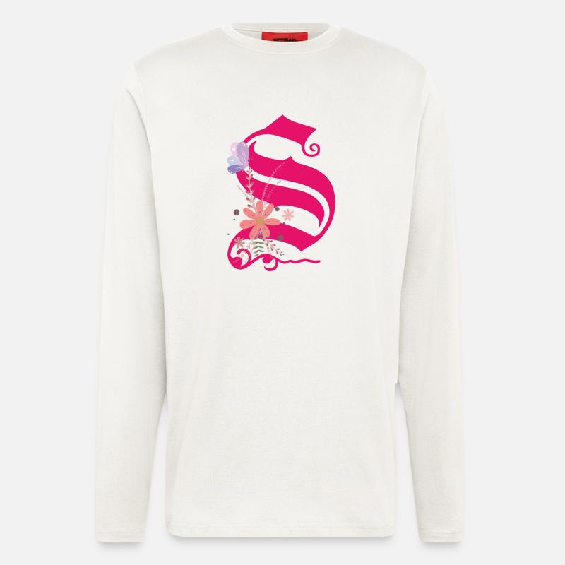 Buchstabe S - Langarmshirt - made by SPREAD  - OFF WHITE